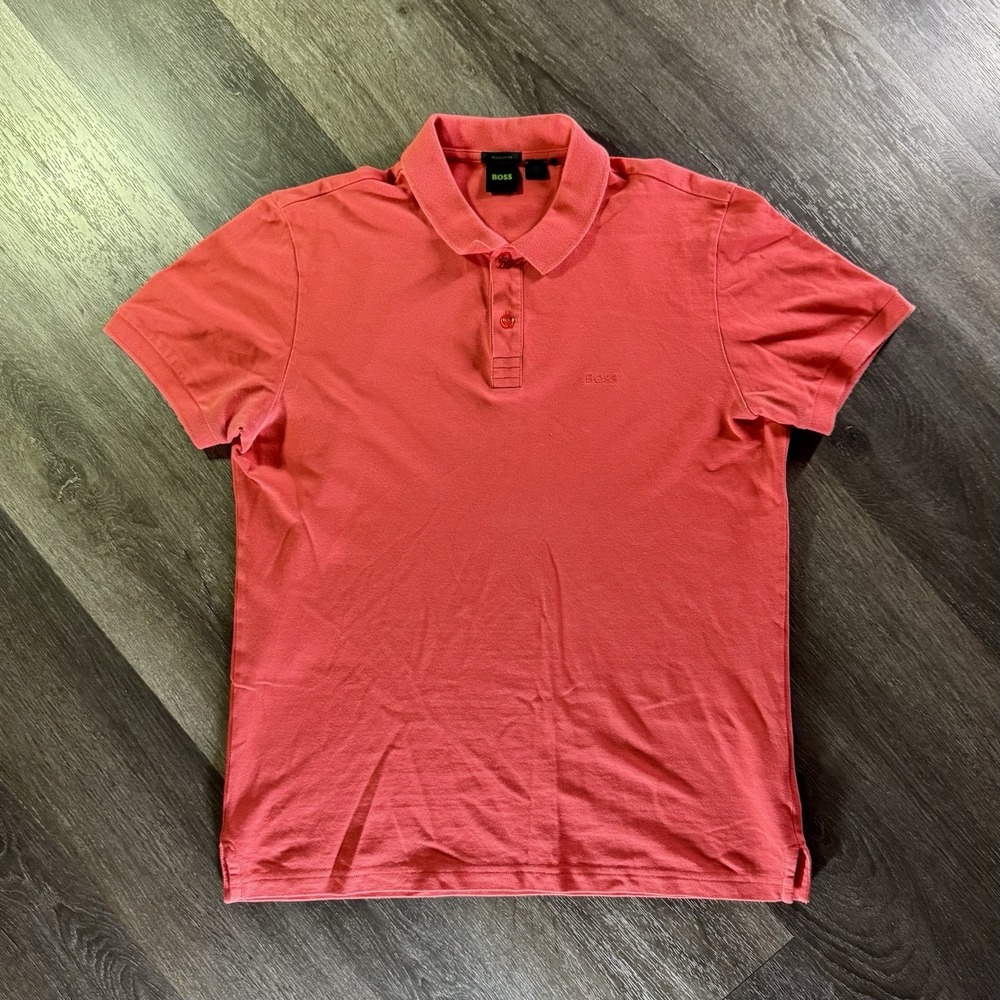 BOSS Hugo Boss Men's Rust Pallas Cotton Pique Short Sleeve Polo Shirt Size M